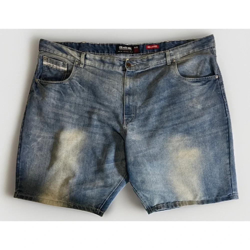 Ecko Unltd Denim Raw 72 Shorts Men's Size 50 Blue Relaxed Baggy Y2K Hip‎ Hop